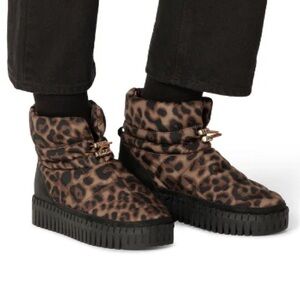 Ilse Jacobsen (38) Tulip Low Padded Boot Brown Panthera Quilted Warm Cozy NEW